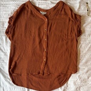 Orvis Women's Rust Short-Sleeve Button-Front Blouse